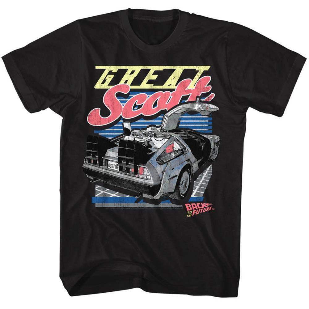 Back To The Future Great Scott Black Adult T Shirt